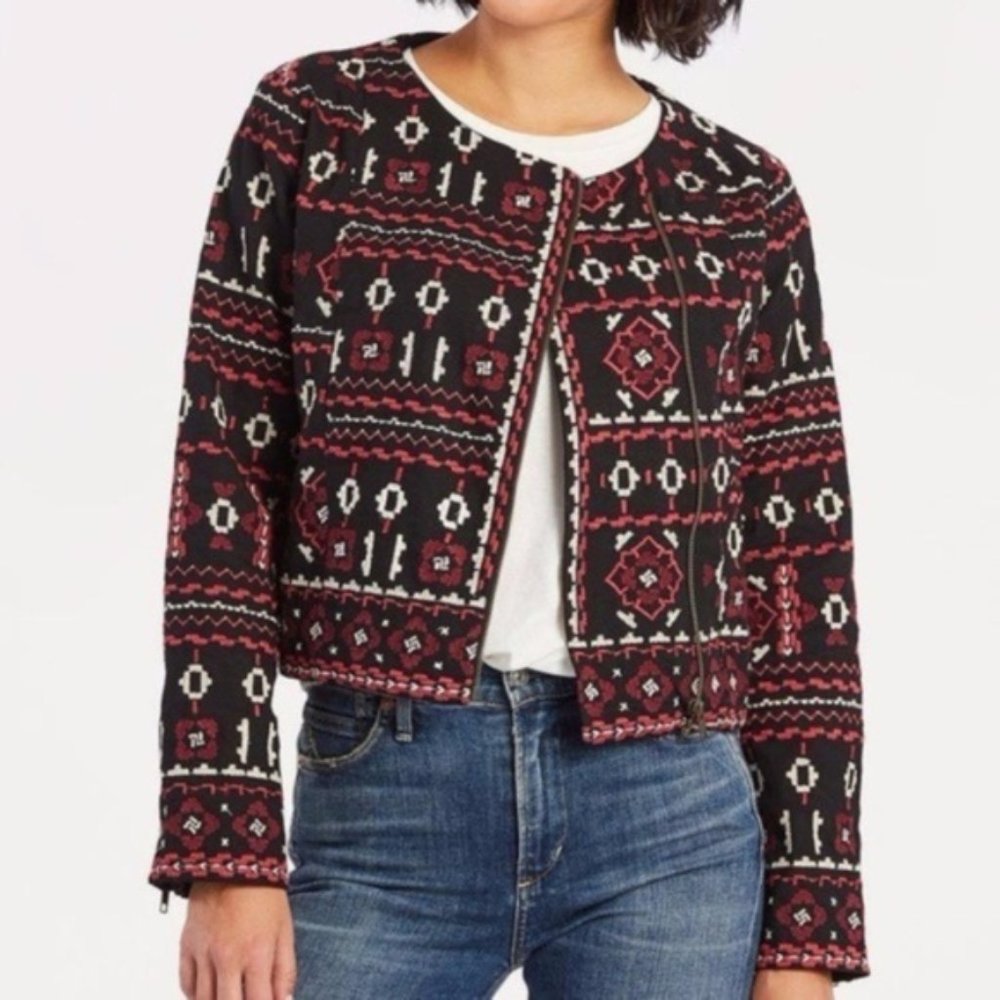 FEATHERS by TOLANI Mandy Aztec Embroidered Jacket